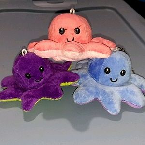 Mini Mood Octopus Plush Keychain 3 Bundle